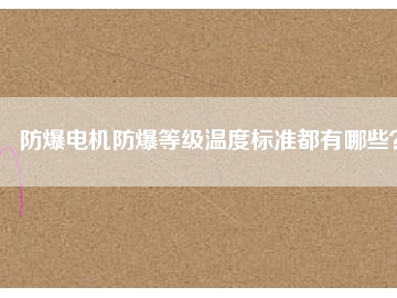防爆電機(jī)防爆等級溫度標(biāo)準(zhǔn)都有哪些？