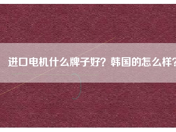 進(jìn)口電機(jī)什么牌子好？韓國的怎么樣？