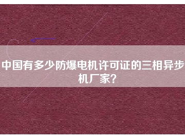 中國有多少防爆電機許可證的三相異步電機廠家？