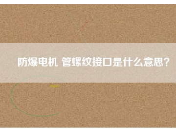 防爆電機 管螺紋接口是什么意思？