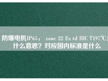 防爆電機IP65， zone 22 Ex td IIIC T197℃是什么意思？對應國內(nèi)標準是什么