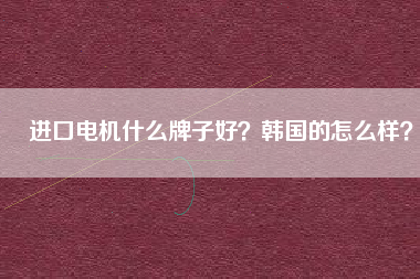 進(jìn)口電機(jī)什么牌子好？韓國的怎么樣？