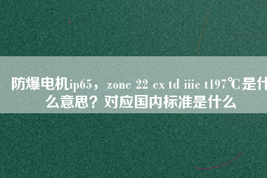 防爆電機ip65，zone 22 ex td iiic t197℃是什么意思？對應(yīng)國內(nèi)標(biāo)準(zhǔn)是什么