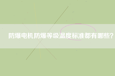 防爆電機防爆等級溫度標(biāo)準(zhǔn)都有哪些？
